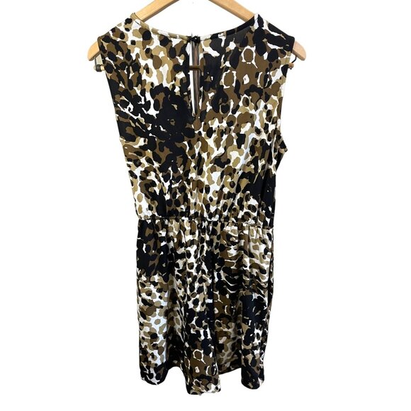 Emma and Michele Medium Sleeveless Patterned Dotted Faux Wrap Midi Dress - Picture 2 of 12